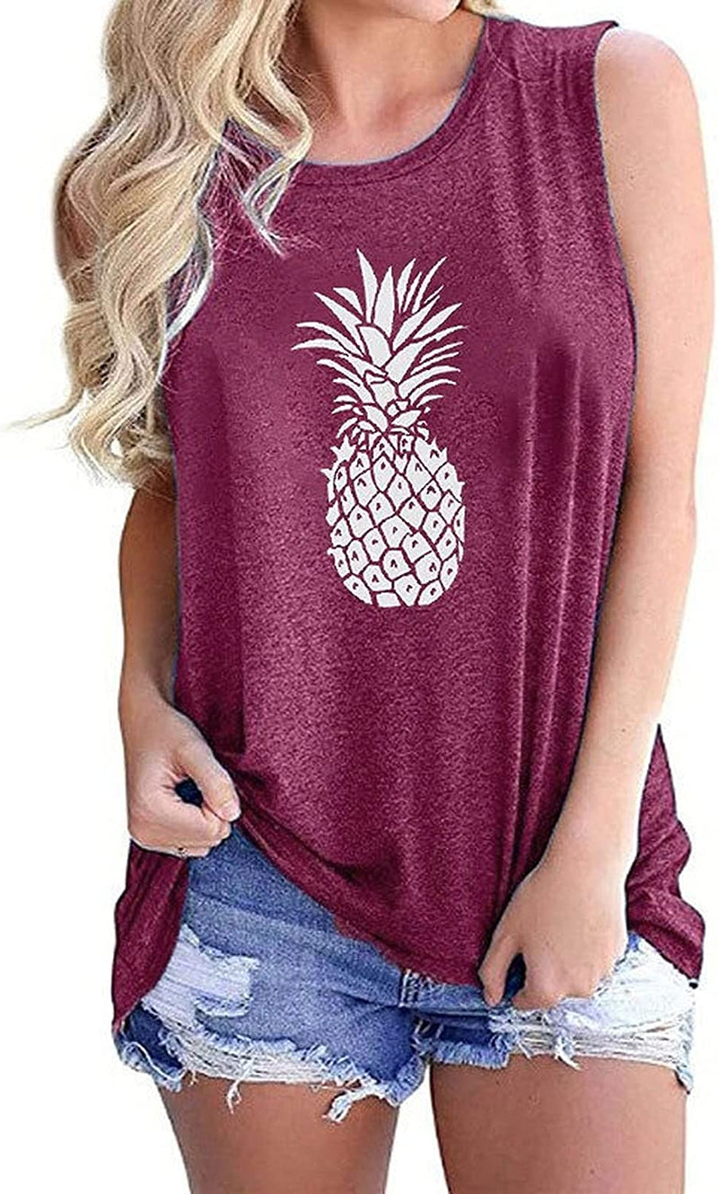 Débardeur ananas pour femmes, chemise Vibes d'été