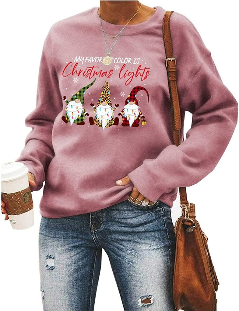 Sweat-shirt à manches longues pour femme, ma couleur préférée est celle du Père Noël, chemise de Noël