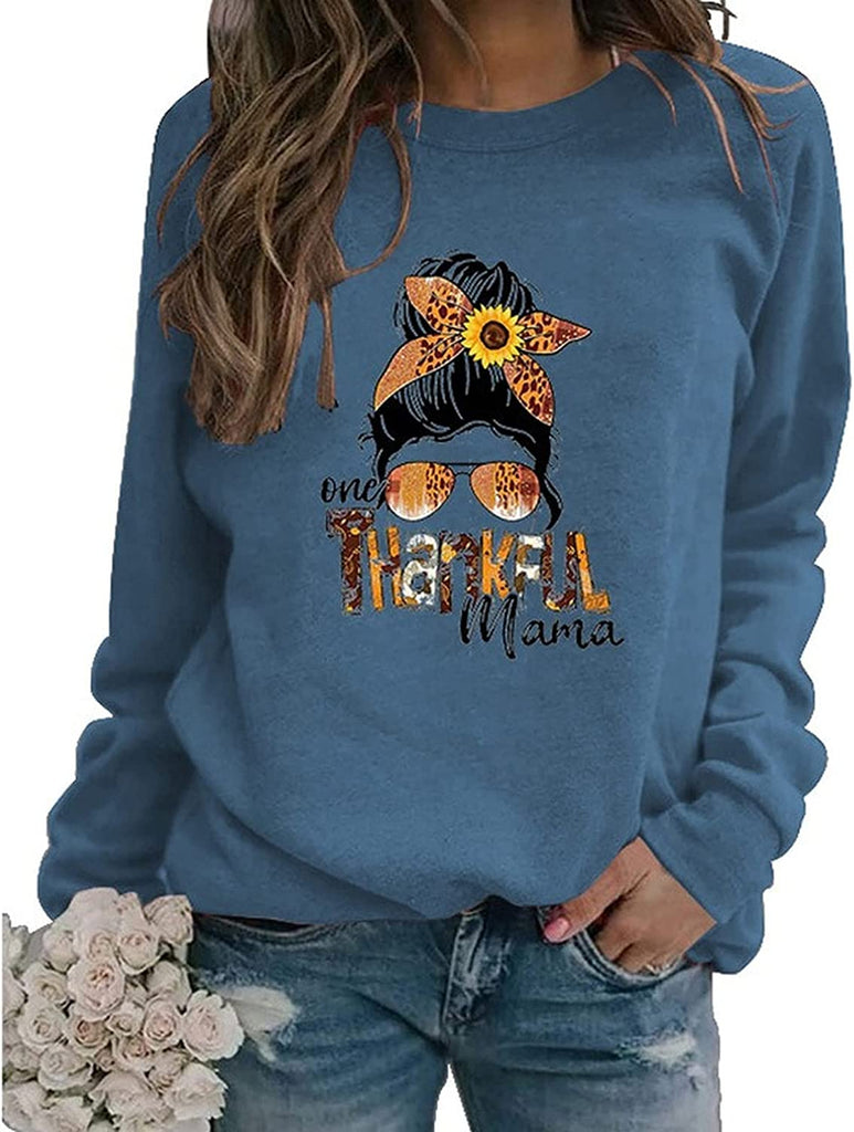 Sweat-shirt cadeau pour maman de Thanksgiving, chemise graphique pour femme, une maman reconnaissante