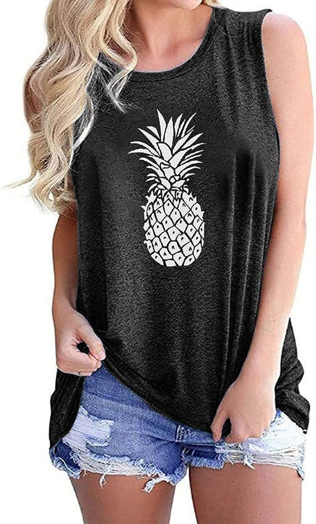 Débardeur ananas pour femmes, chemise Vibes d'été