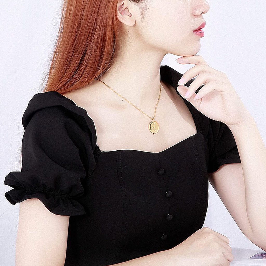 Collier pendentif Constellation plaqué or, horoscope, signe du zodiaque, breloques, pièces de monnaie réglables