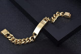 Personnalisez le bracelet de barre de nom d'identité gravé pour hommes en acier inoxydable, chaîne à maillons cubains, bracelets personnalisés avec fermoir à boucle magnétique