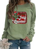 Women Feliz Navidad Sweatshirt Spanish Merry Christmas Cactus Shirt