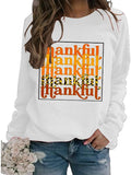 Sweat-shirt de remerciement pour femmes, manches longues, imprimé léopard, chemise de Thanksgiving graphique