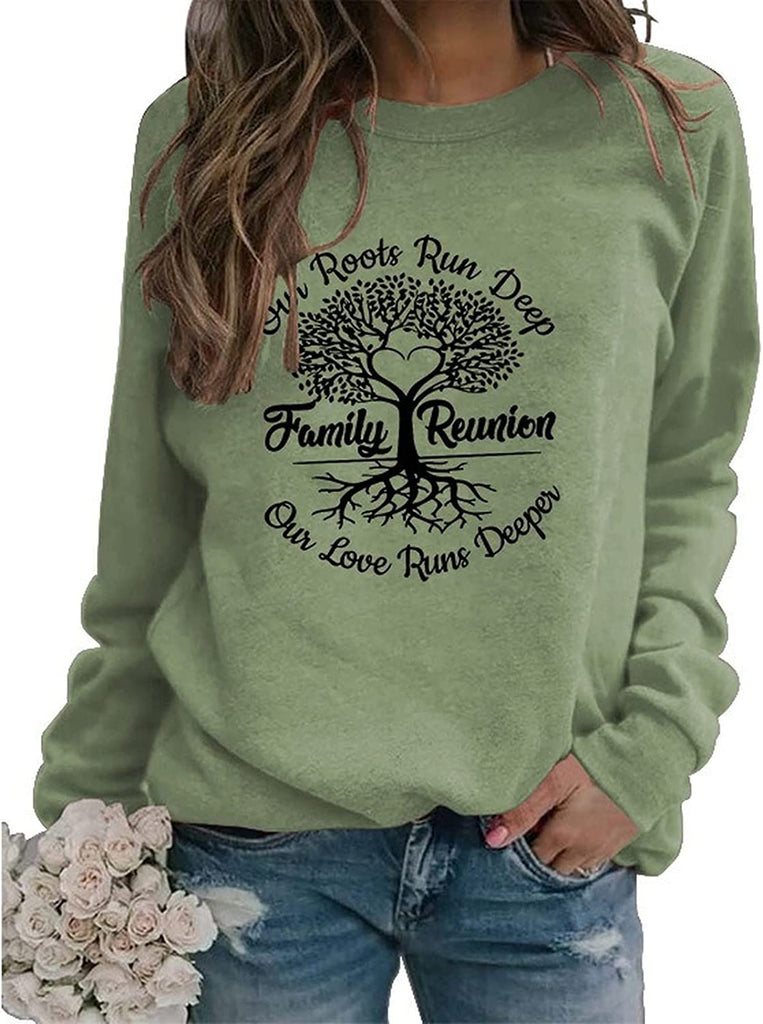 Familientreffen Sweatshirt Frauen Wurzeln laufen tief Stammbaum Shirt