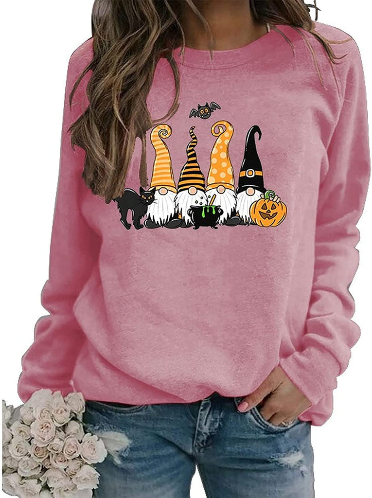 Sweat-shirt pour femme, Costume d'halloween, chat noir, Gnome, citrouille, chauve-souris
