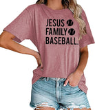 Women Jesus Family Baseball Graphic T-Shirt