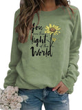 Sweat-shirt à manches longues pour femmes, vous êtes la lumière du monde, sweat-shirt tournesol