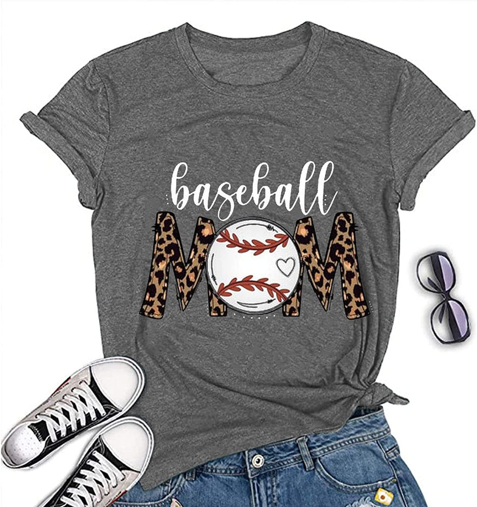 Baseball Mom T-Shirt Baseball Mom Shirt for Women Novelty Shirt