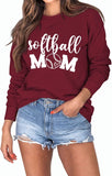 Women Softball Mom Sweatshirt Long Sleeve Shirt