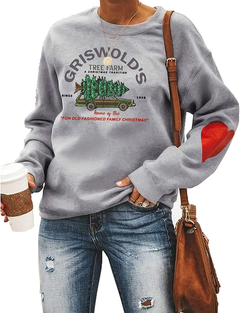 Sweat-shirt Griswold's Tree Farm pour femme, chemise de famille de noël