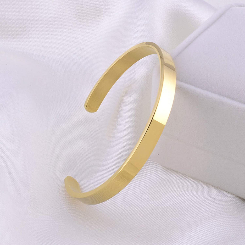 Bracelets à manchette ouverte pour femmes, bijoux de bras d'amitié en acier inoxydable, gravure personnalisée du nom et de la Date pour maman et fille, 6mm