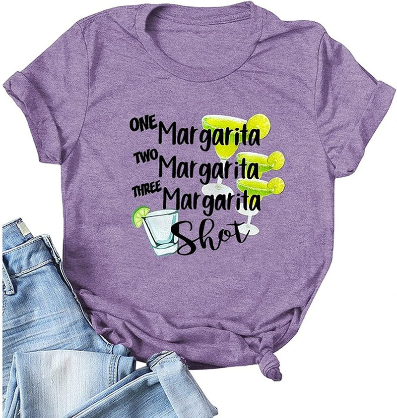 One Margarita Two Margarita Three Margarita Shot Women's Tee Shirt Drinking Shirt for Women