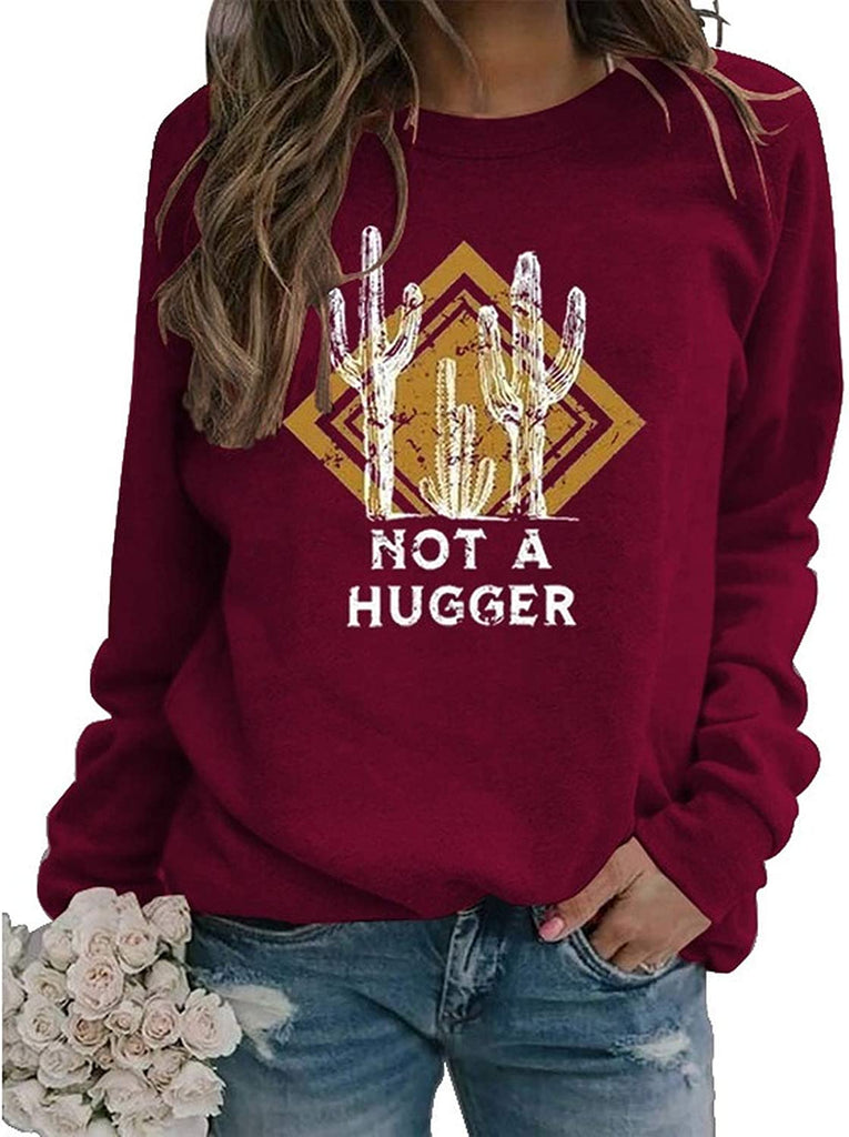 Sweat-shirt à manches longues pour femmes, Not A Hugger Cactus