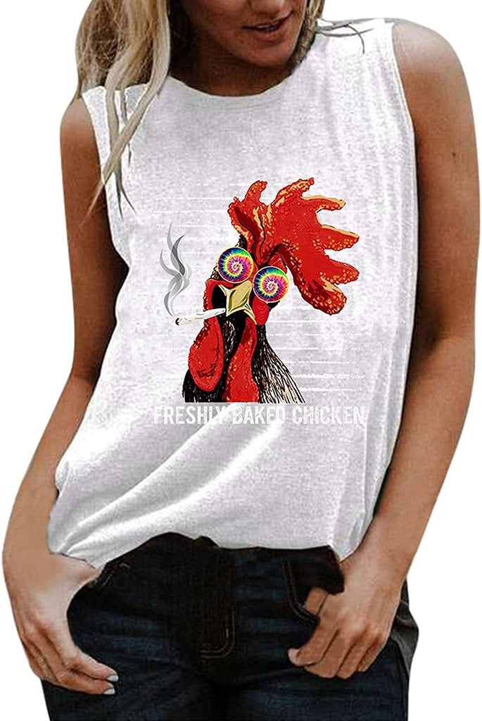 Débardeur à manches de poulet fraîchement cuit pour femmes, chemise de poulet drôle