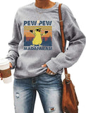 Women Long Sleeve Pew Pew Madafakas Sweatshirt Funny Pew Pew Shirt
