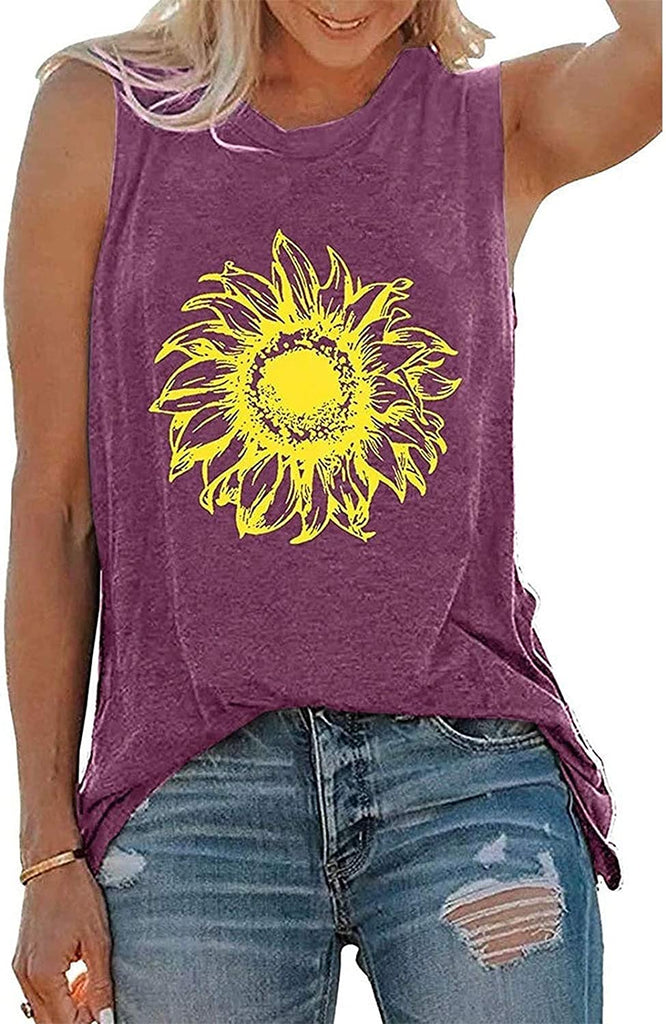 Débardeur tournesol pour femmes, chemise florale Vintage, chemise tournesol