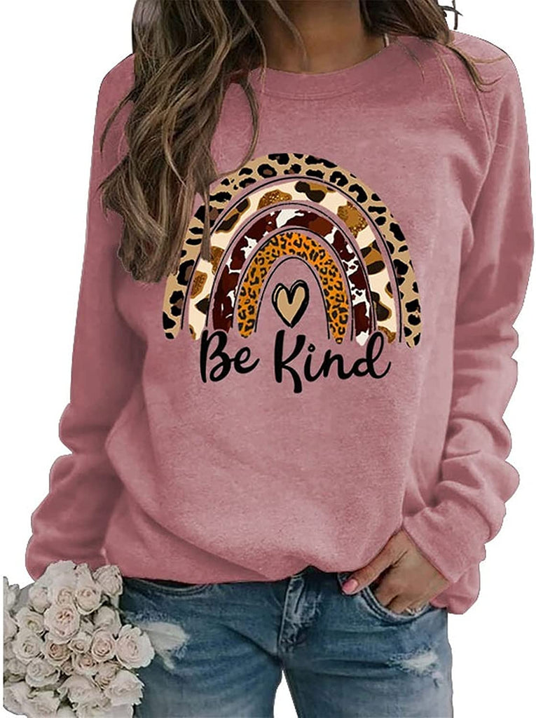 Be Kind Rainbow Sweat-shirt à manches longues pour femme