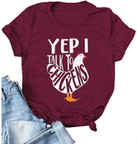 Women Yep I Talk to Chickens T-Shirt Cute Chicken Buffs Tee Gift