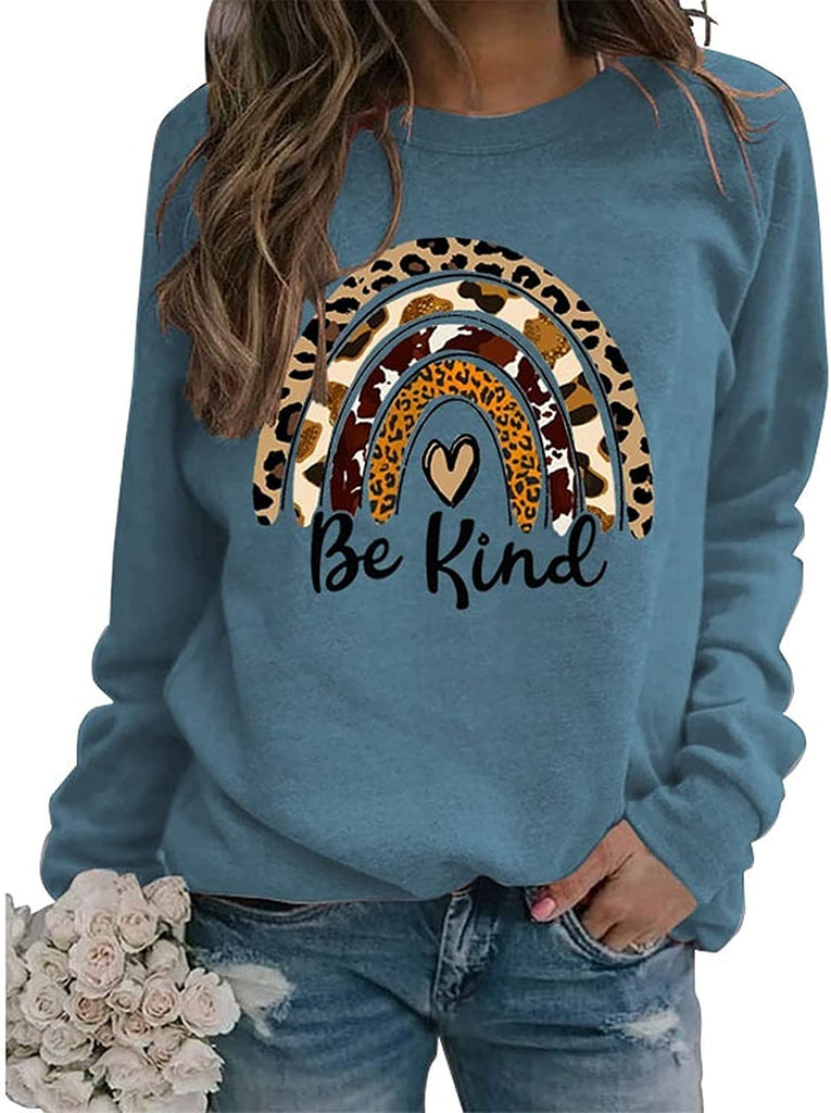 Be Kind Rainbow Sweat-shirt à manches longues pour femme
