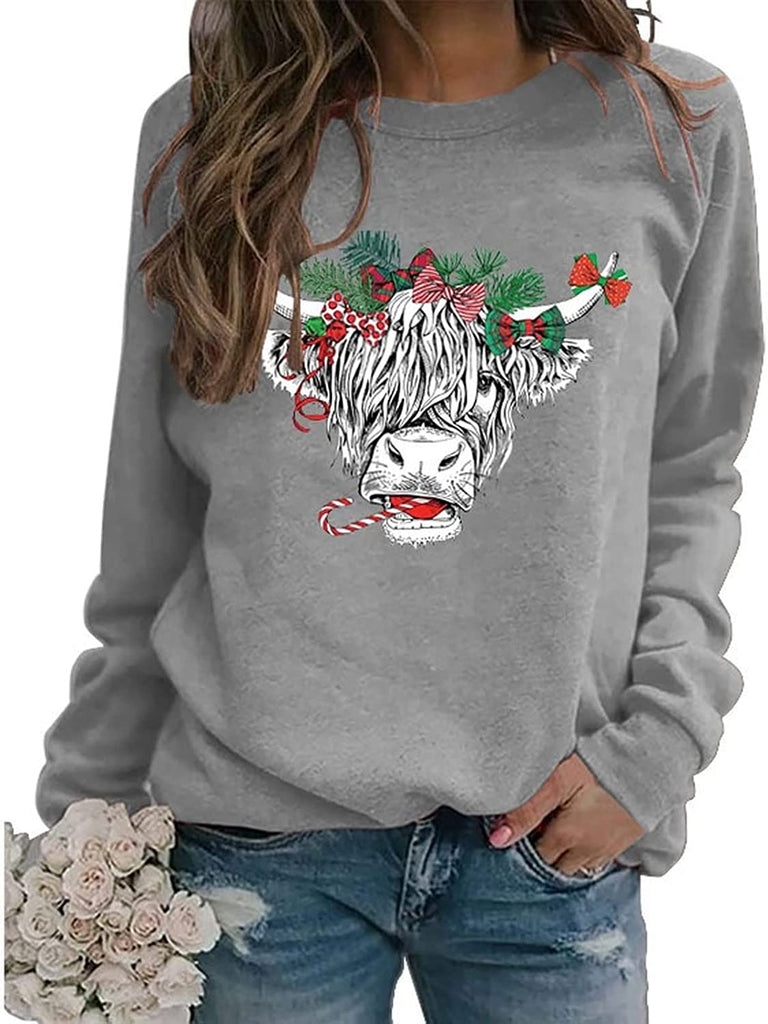 Sweat-shirt de vache mignon pour femmes, chemise d'amant de vache