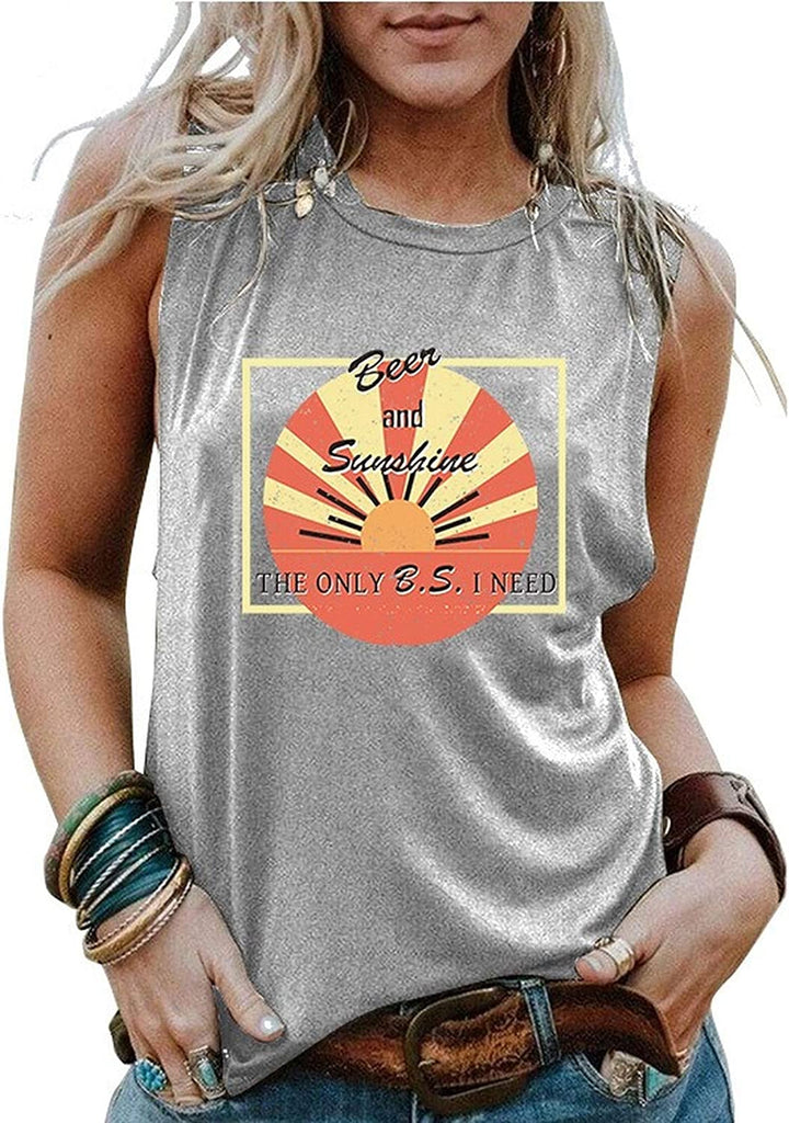 Débardeur bière et soleil pour femmes, chemise Sunshine, chemise de bière