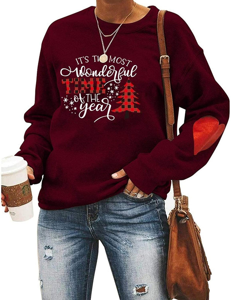 Chemises de Noël pour femmes, sweat-shirt à manches longues, c'est la période la plus merveilleuse de l'année
