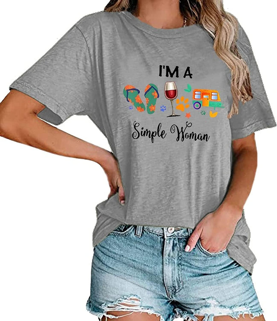 Women I'm A Simple Woman T-Shirt Campers Life Shirt