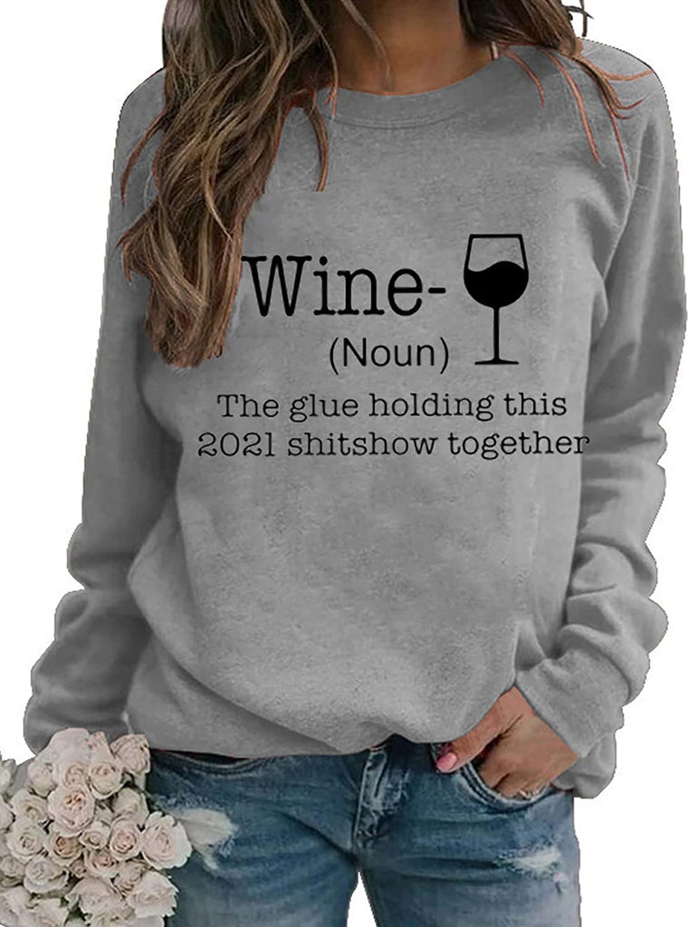 Sweat-shirt vin à manches longues pour femmes, la colle tenant ce Shitshow ensemble 2021