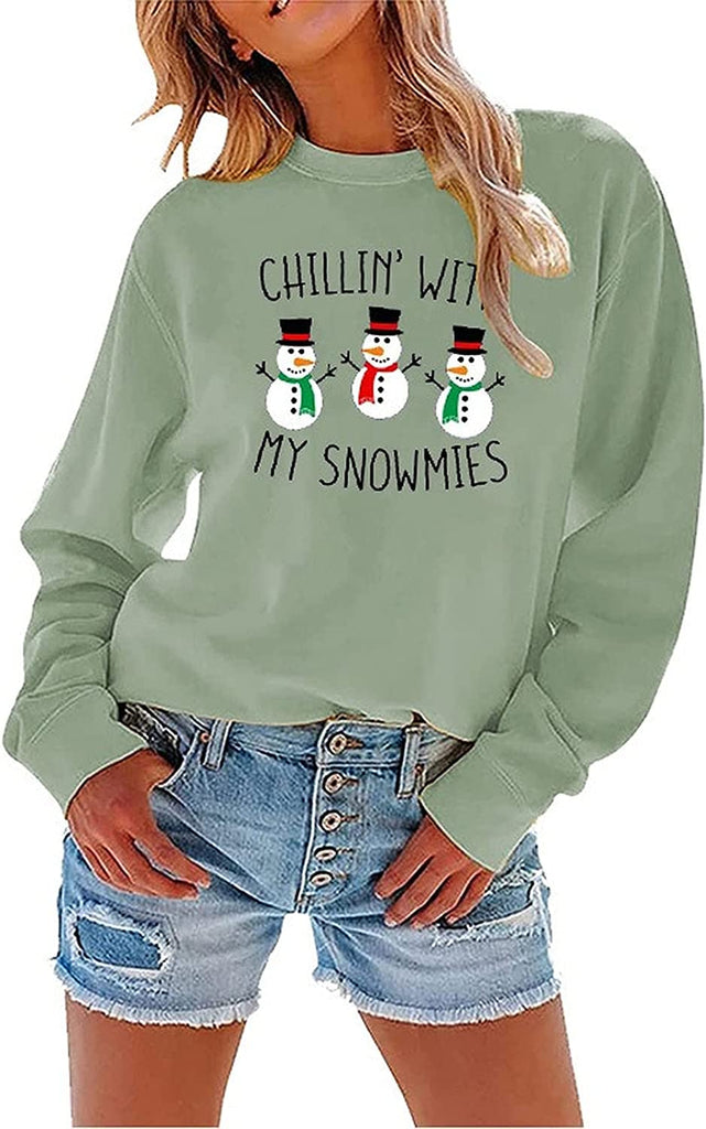 Les femmes se détendent ? with My Snowmies Sweatshirt Chemise bonhomme de neige à manches longues