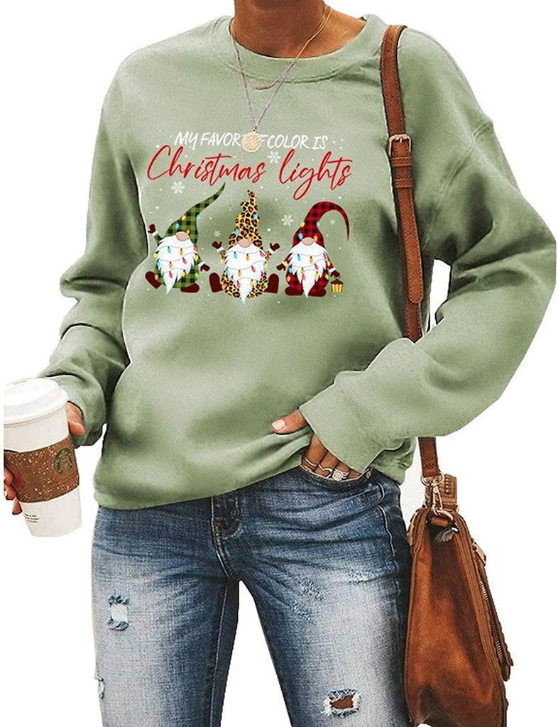 Sweat-shirt à manches longues pour femme, ma couleur préférée est celle du Père Noël, chemise de Noël