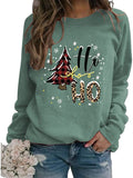 Sweat-shirt de noël pour femmes, chemise graphique avec arbre de noël et flocon de neige