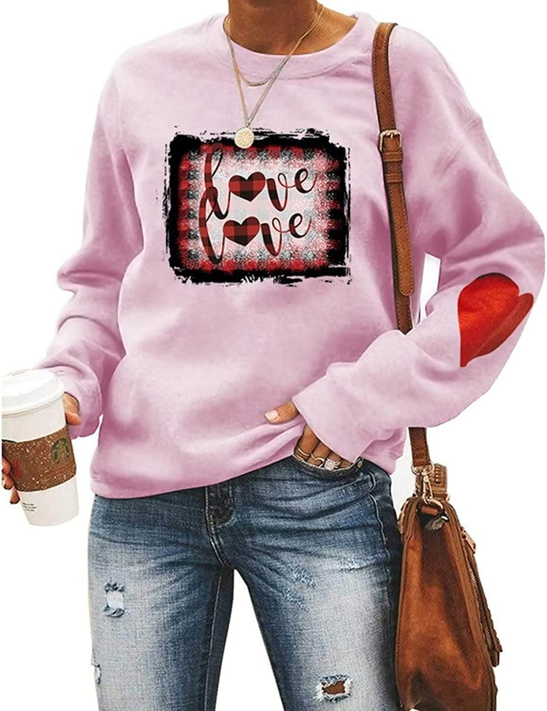 Buffalo Plaid Valentines Shirt Women Love Sweatshirt