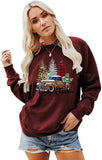 Sweat-shirt joyeux noël pour femmes, chemise de voiture, arbre de noël