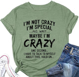 Chemise Crazy Lady pour femmes, je ne suis pas fou, t-shirts amusants
