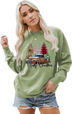 Sweat-shirt joyeux noël pour femmes, chemise de voiture, arbre de noël