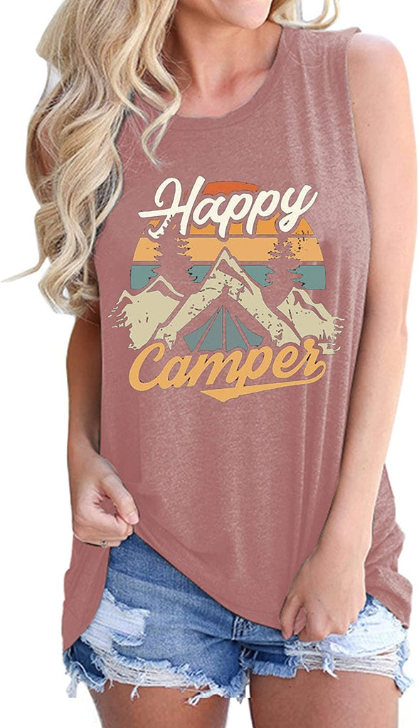 Chemise Happy Camper pour femme Débardeur graphique Happy Camper