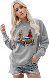 Sweat-shirt joyeux noël pour femmes, chemise de voiture, arbre de noël