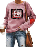 Buffalo Plaid Love Hearts Sweatshirt Women Valentines Day Shirts