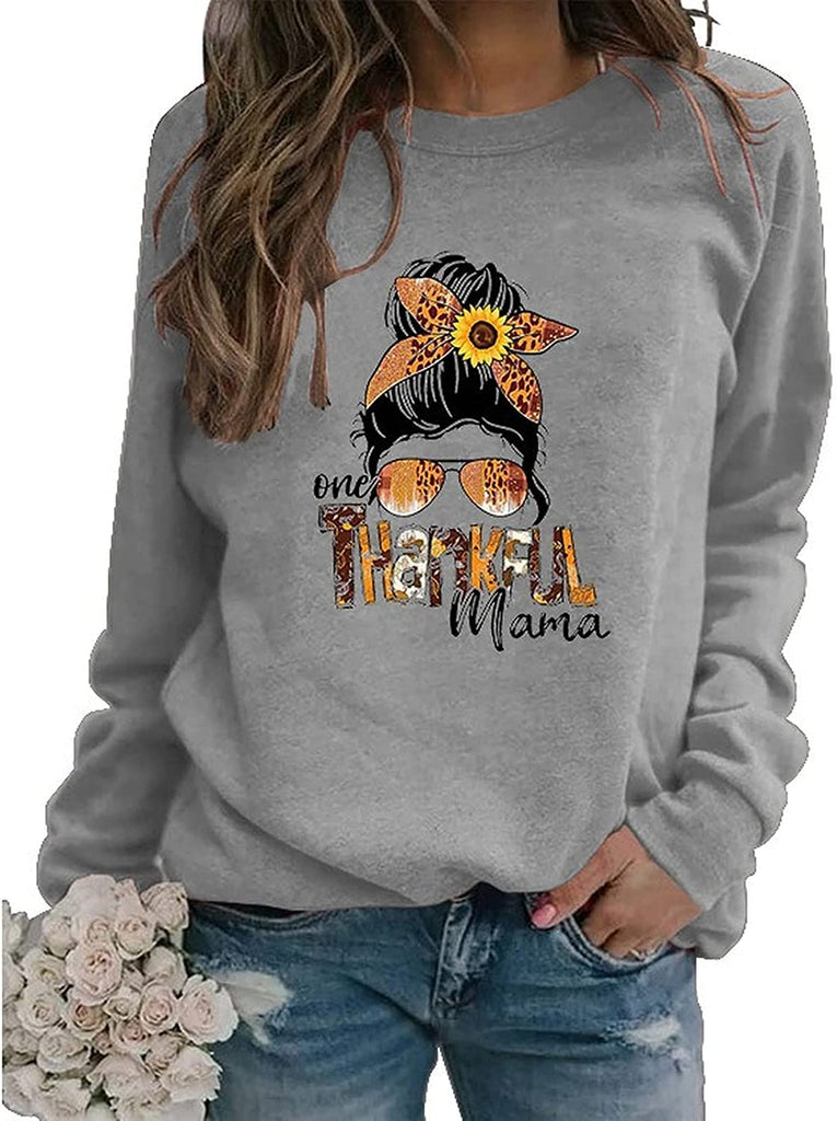Sweat-shirt cadeau pour maman de Thanksgiving, chemise graphique pour femme, une maman reconnaissante