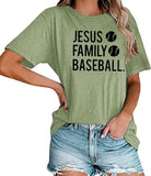 Women Jesus Family Baseball Graphic T-Shirt