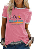 Women Mountain Mama Shirt Mom Camping Tees Tops