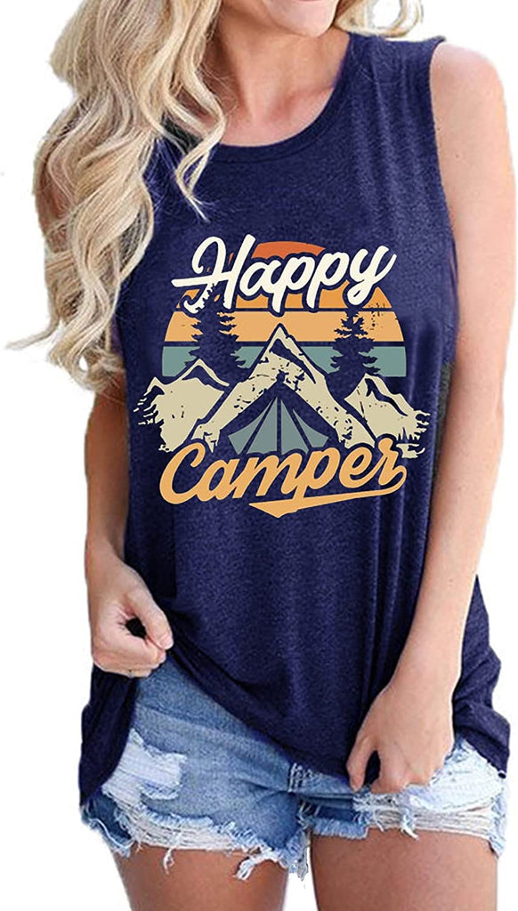 Chemise Happy Camper pour femme Débardeur graphique Happy Camper