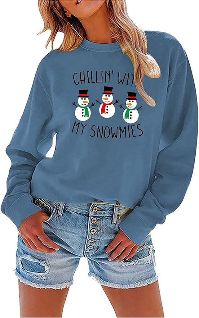 Les femmes se détendent ? with My Snowmies Sweatshirt Chemise bonhomme de neige à manches longues