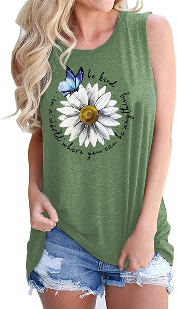 dans un monde où vous pouvez être n'importe quoi Be Kind Chemise pour femme Be Kind DaisyTank Tops