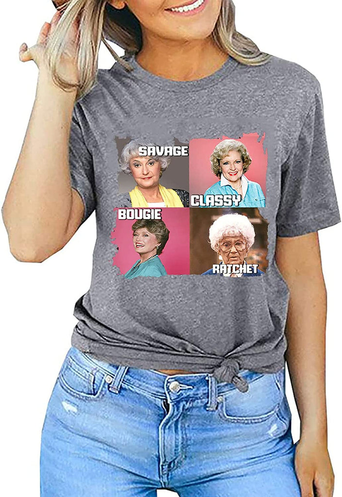 Women Long Sleeve Savage Classy Bougie Ratchet Sweatshirt Golden Girls Shirt