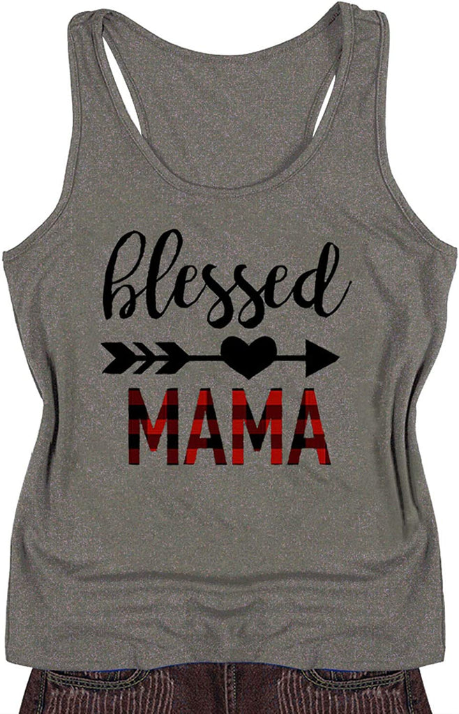 Débardeur Blessed Mama pour femme, coupe cintrée, cadeau pour maman