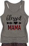 Débardeur Blessed Mama pour femme, coupe cintrée, cadeau pour maman