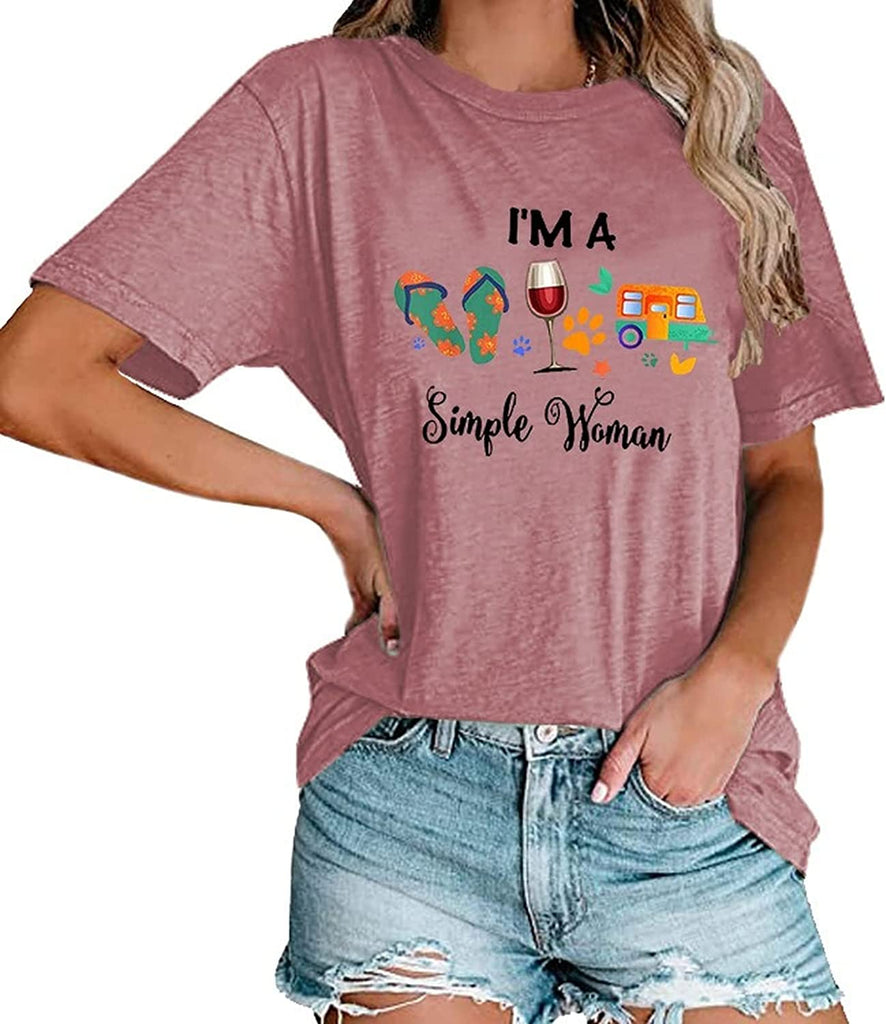 Women I'm A Simple Woman T-Shirt Campers Life Shirt