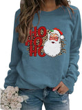 Damen Vintage Weihnachtsmann Sweatshirt Ho Ho Ho Frohe Weihnachten Shirt